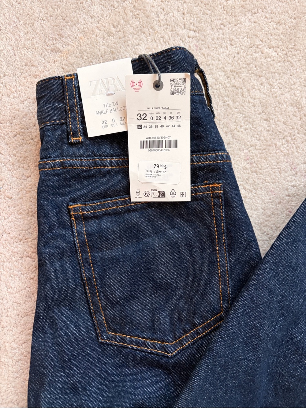 ZW COLLECTION MID-RISE ANKLE BALLOON JEANS NWT Size 25 - Picture 11 of 12